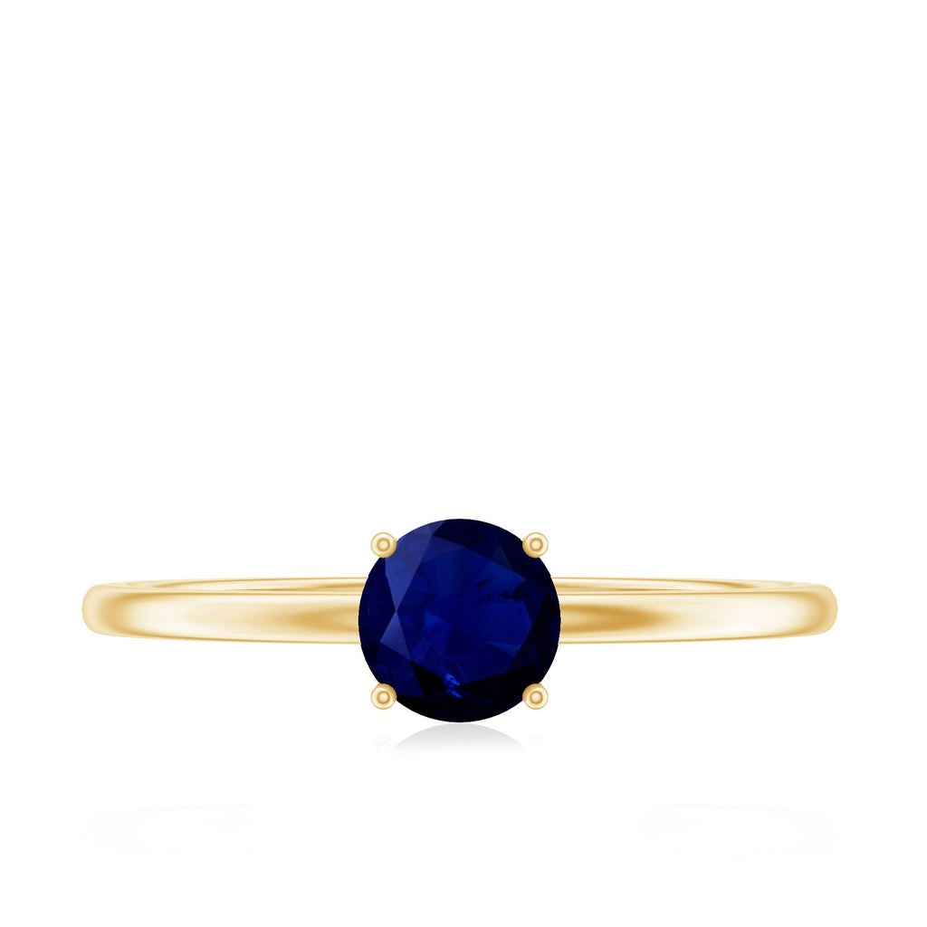 Natural 0.9 Carat Blue Sapphire Promise Ring for Women