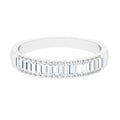 Baguette Cut CZ Diamond Half Eternity Ring in Channel Setting