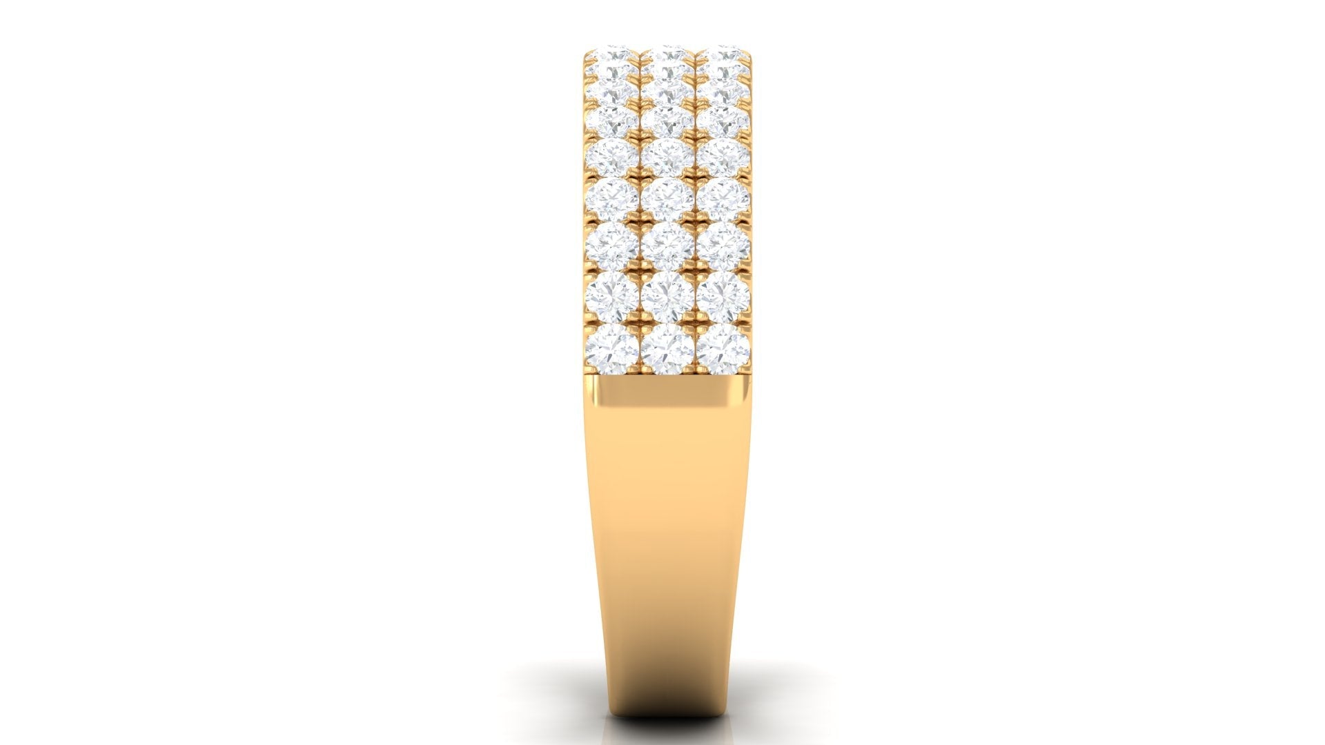 1.50 CT Certified Zircon Semi Eternity Ring in Pave Setting