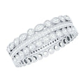 Vintage Looking 3 Row Moissanite Wedding Band