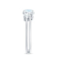1/2 CT Moonstone Solitaire Double Band Ring with Diamond