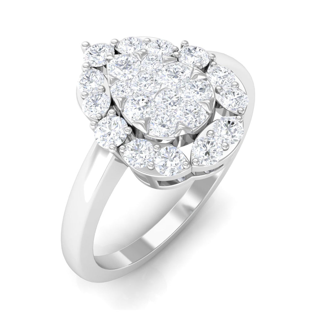 Cubic Zirconia Engagement Ring in Illusion Setting