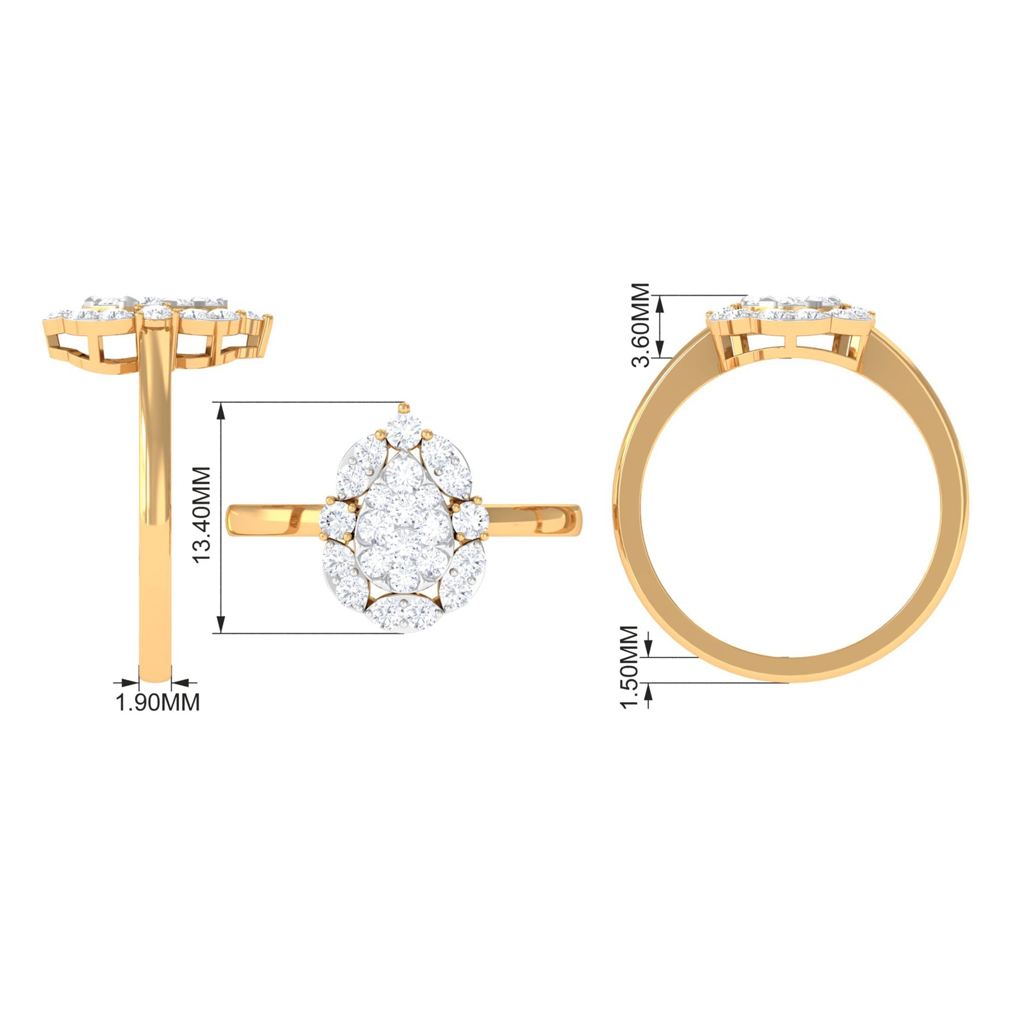 Cubic Zirconia Engagement Ring in Illusion Setting