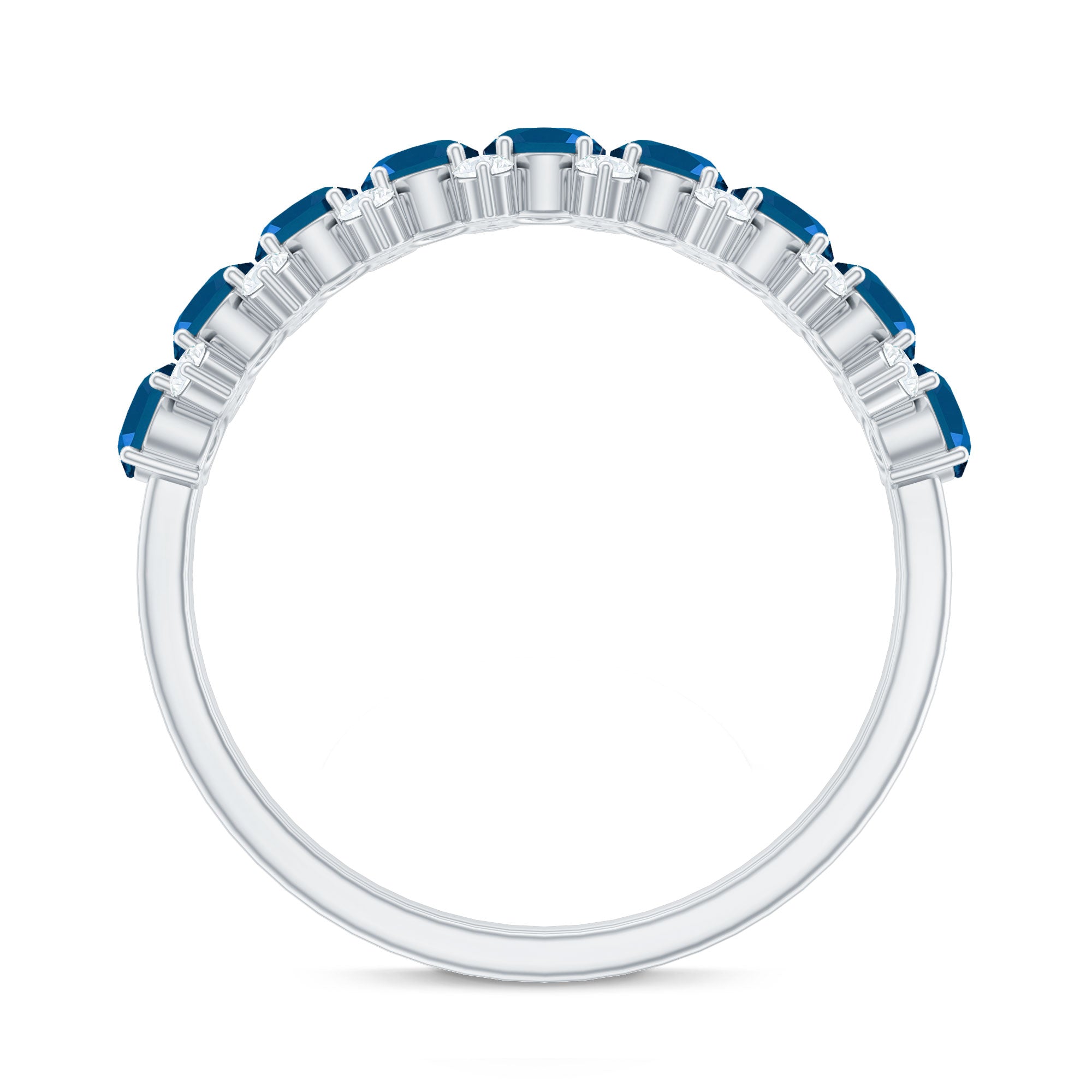 London Blue Topaz Half Eternity Band with Certificate
