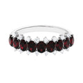 Real Garnet Diamond Half Eternity Wedding Anniversary Ring