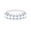 2.5 CT Moonstone and Diamond Semi Eternity Ring