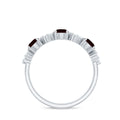 Certified Real Garnet Diamond Heart Eternity Ring for Anniversary