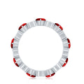Lab-Created Ruby and Diamond Heart Eternity Band Ring