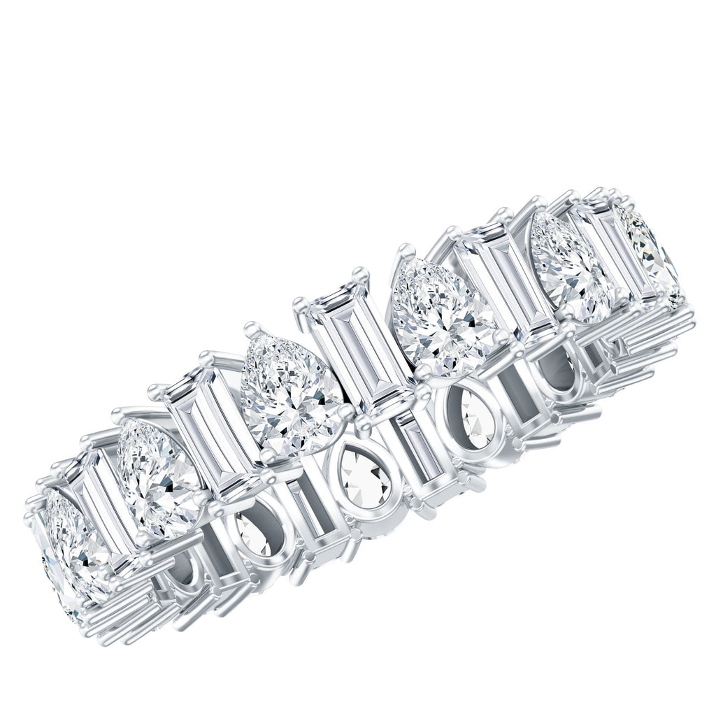 Pear and Baguette Cut Moissanite Alternate Eternity Band
