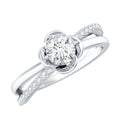 Flower Inspired Moissanite Proposal Ring for Women