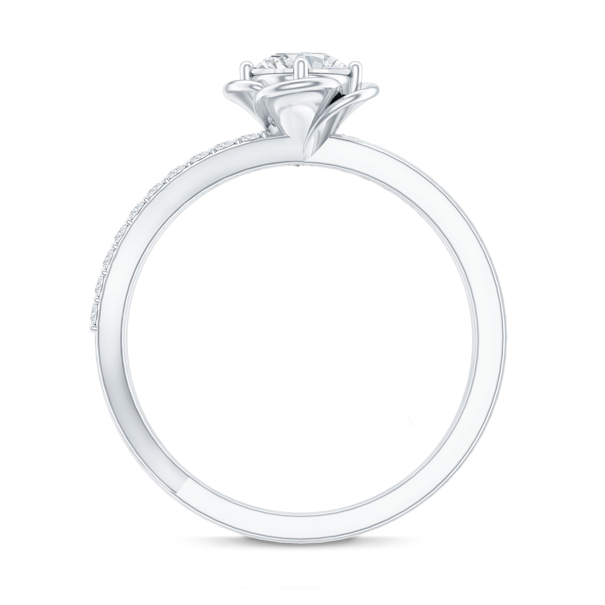 Flower Inspired Moissanite Proposal Ring for Women