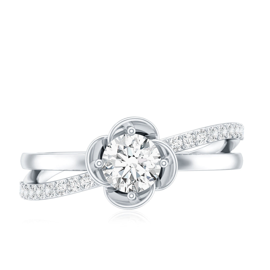 Flower Inspired Moissanite Proposal Ring for Women