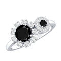 Lab Grown Black and White Diamond Designer Engagement Ring