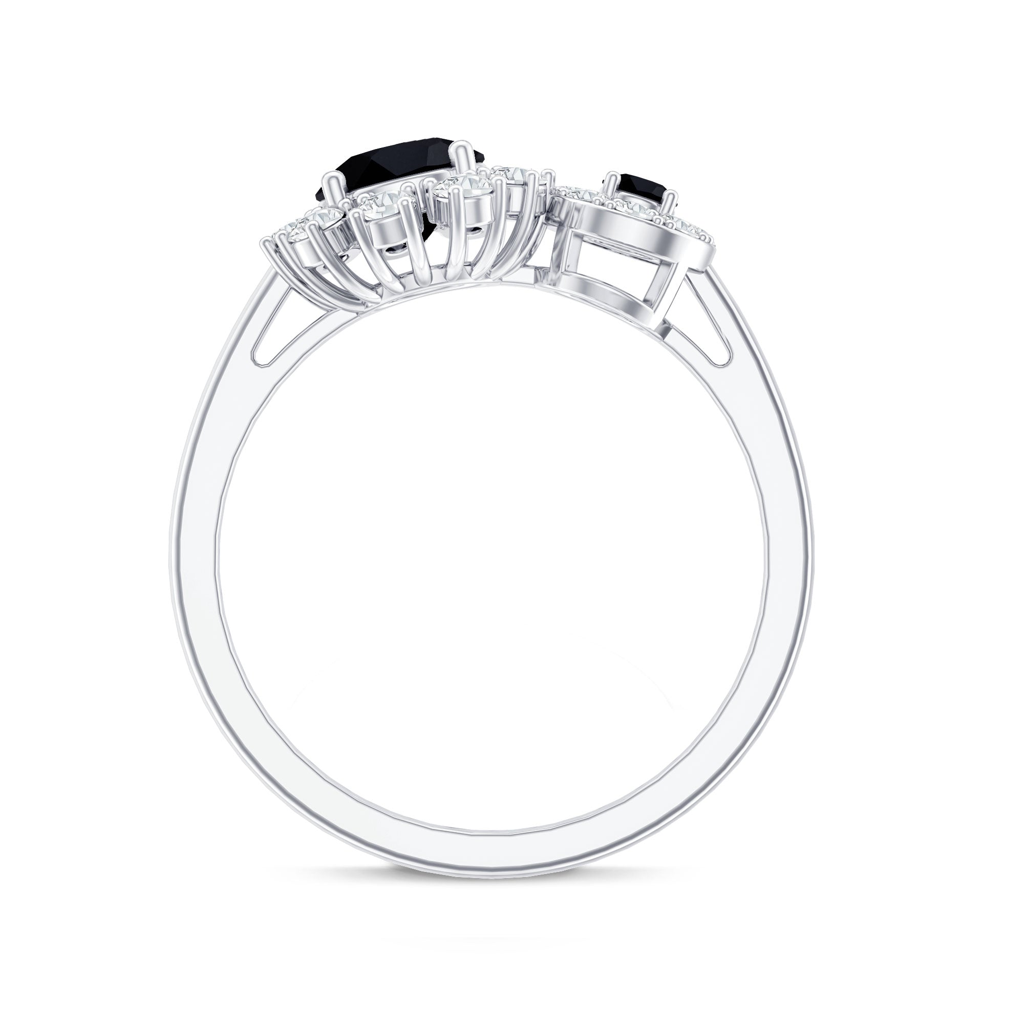 Lab Grown Black and White Diamond Designer Engagement Ring