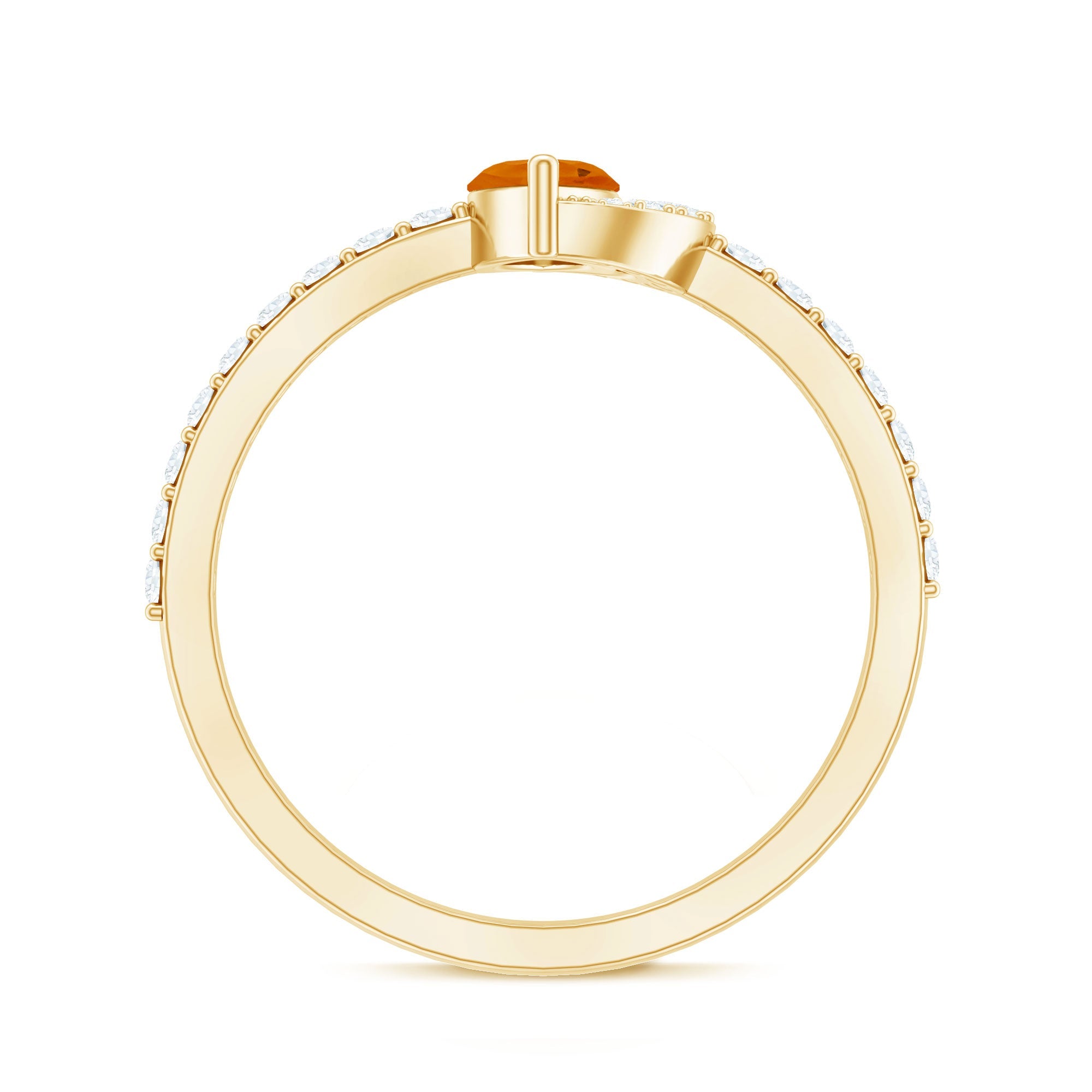 Minimal Marquise Fire Opal and Diamond Engagement Ring
