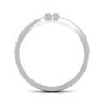 3/4 CT Minimal Moonstone and Diamond Split Shank Promise Ring
