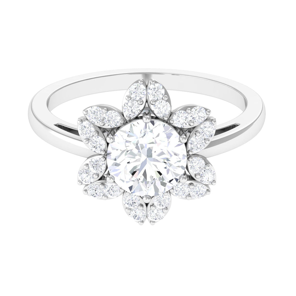 Cubic Zirconia Flower Promise Ring