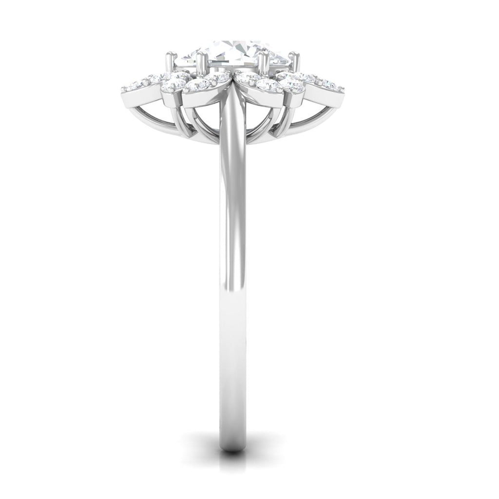 Cubic Zirconia Flower Promise Ring