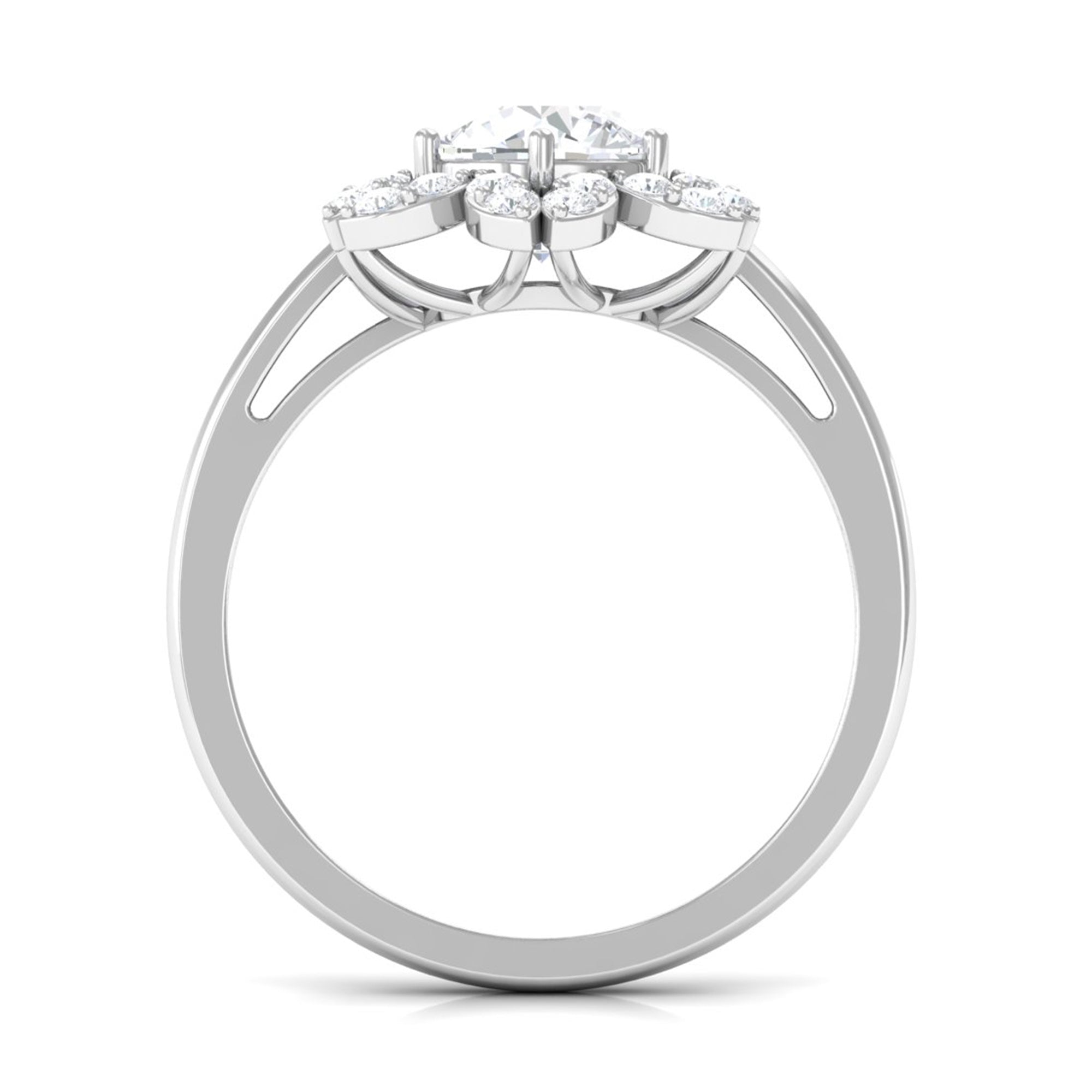 Cubic Zirconia Flower Promise Ring