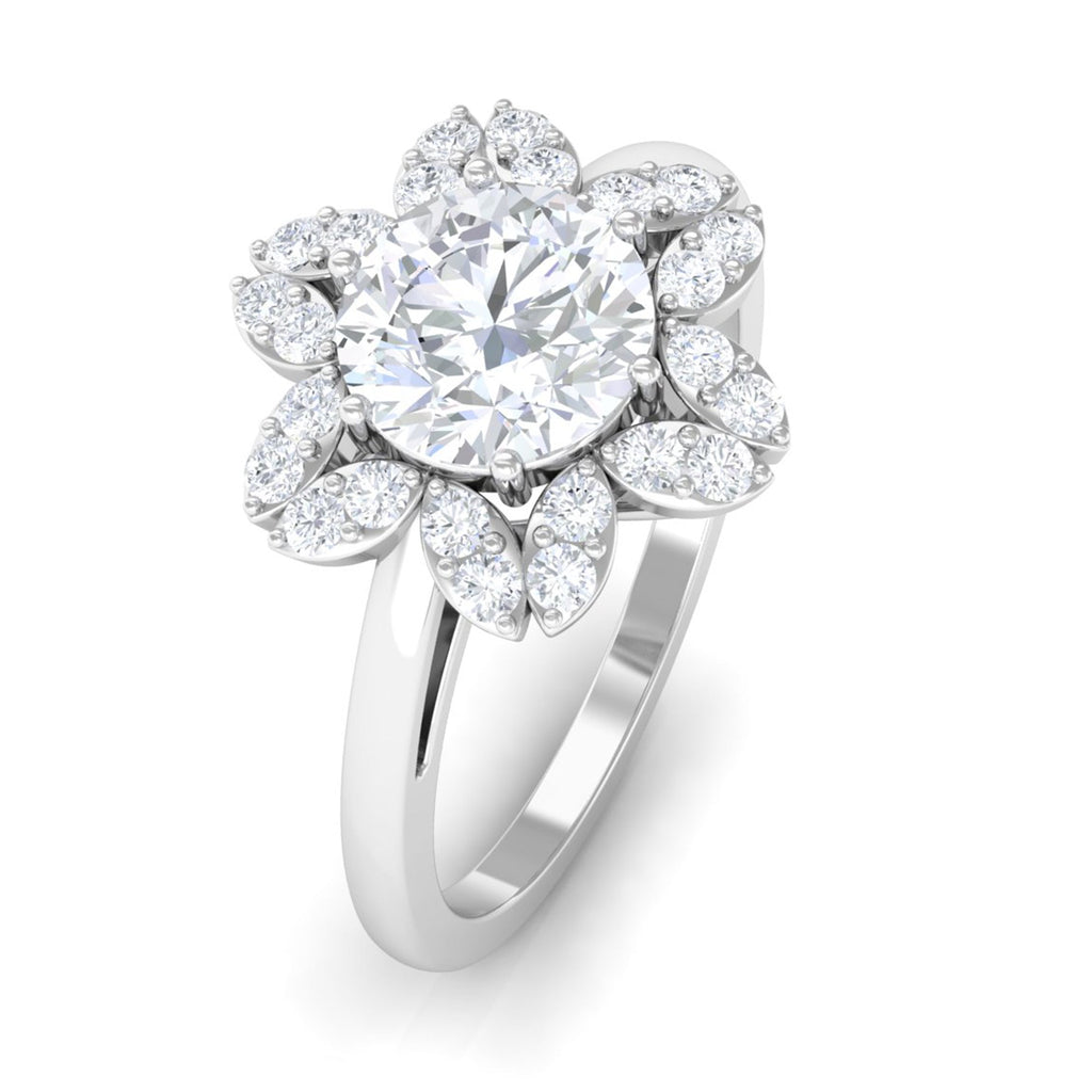 Cubic Zirconia Flower Promise Ring