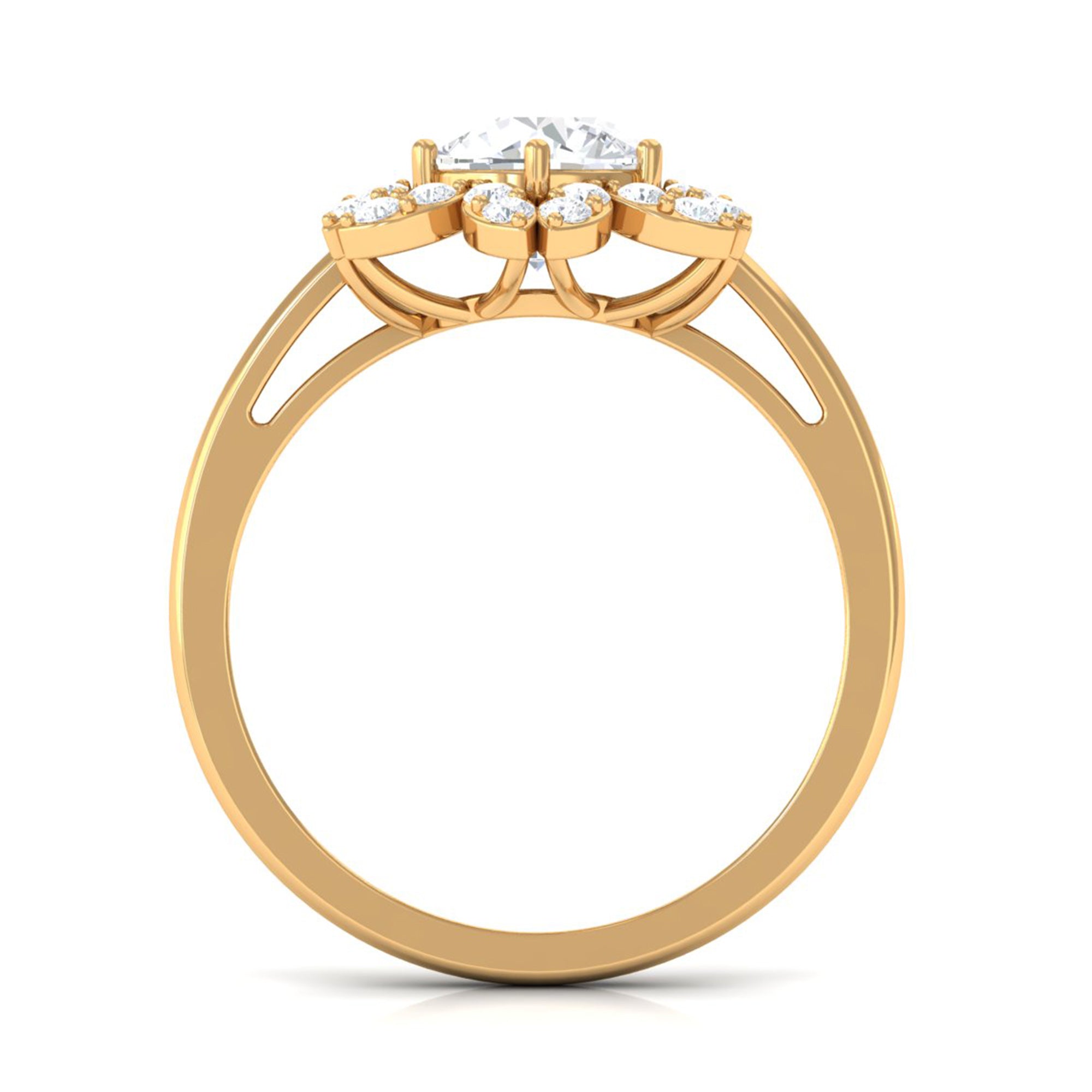 Cubic Zirconia Flower Promise Ring