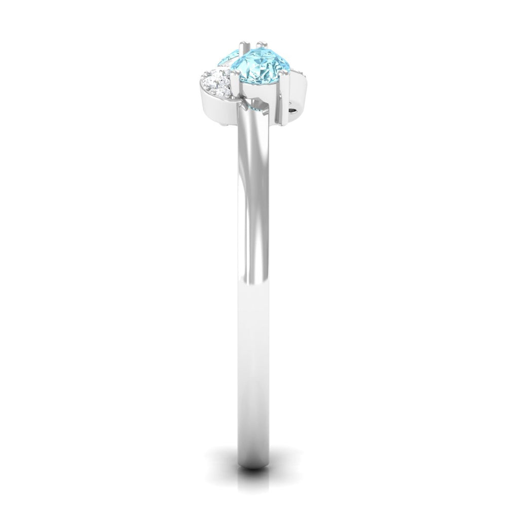 1/2 CT Pear Aquamarine Infinity Promise Ring with Diamond