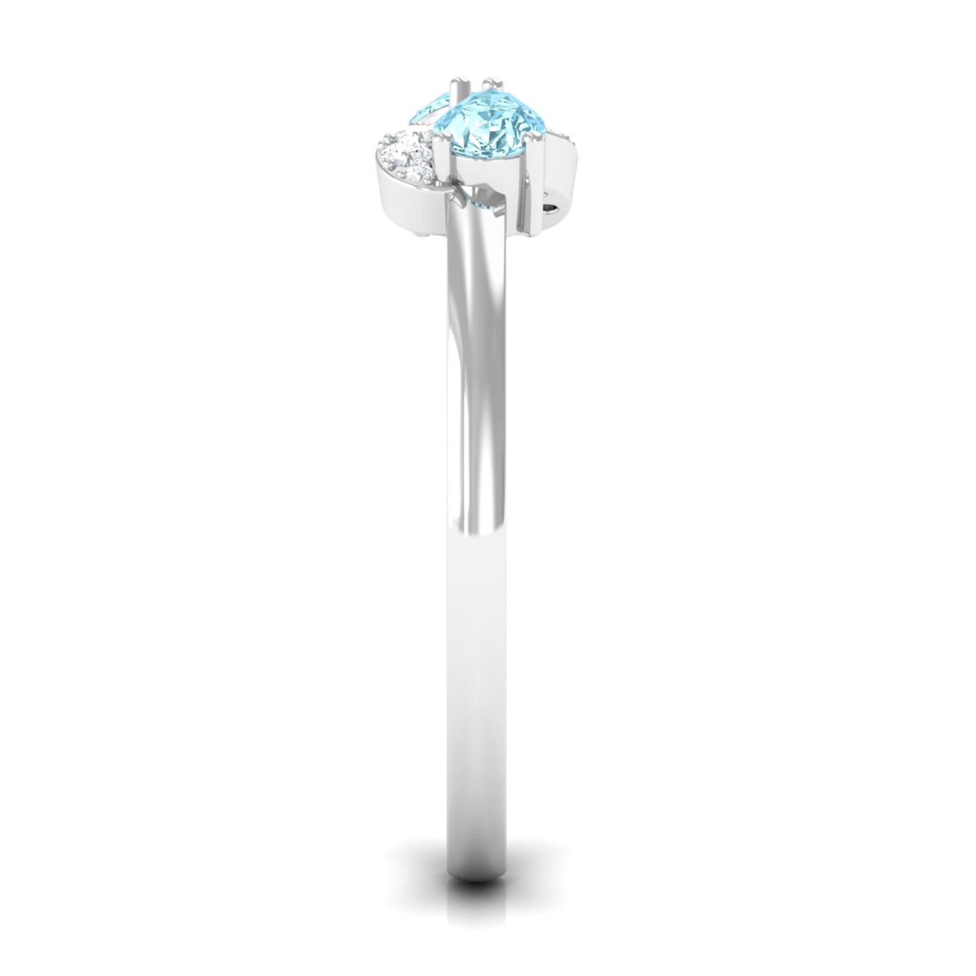 1/2 CT Pear Aquamarine Infinity Promise Ring with Diamond