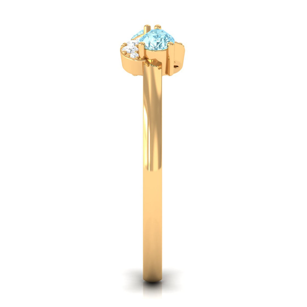 1/2 CT Pear Aquamarine Infinity Promise Ring with Diamond