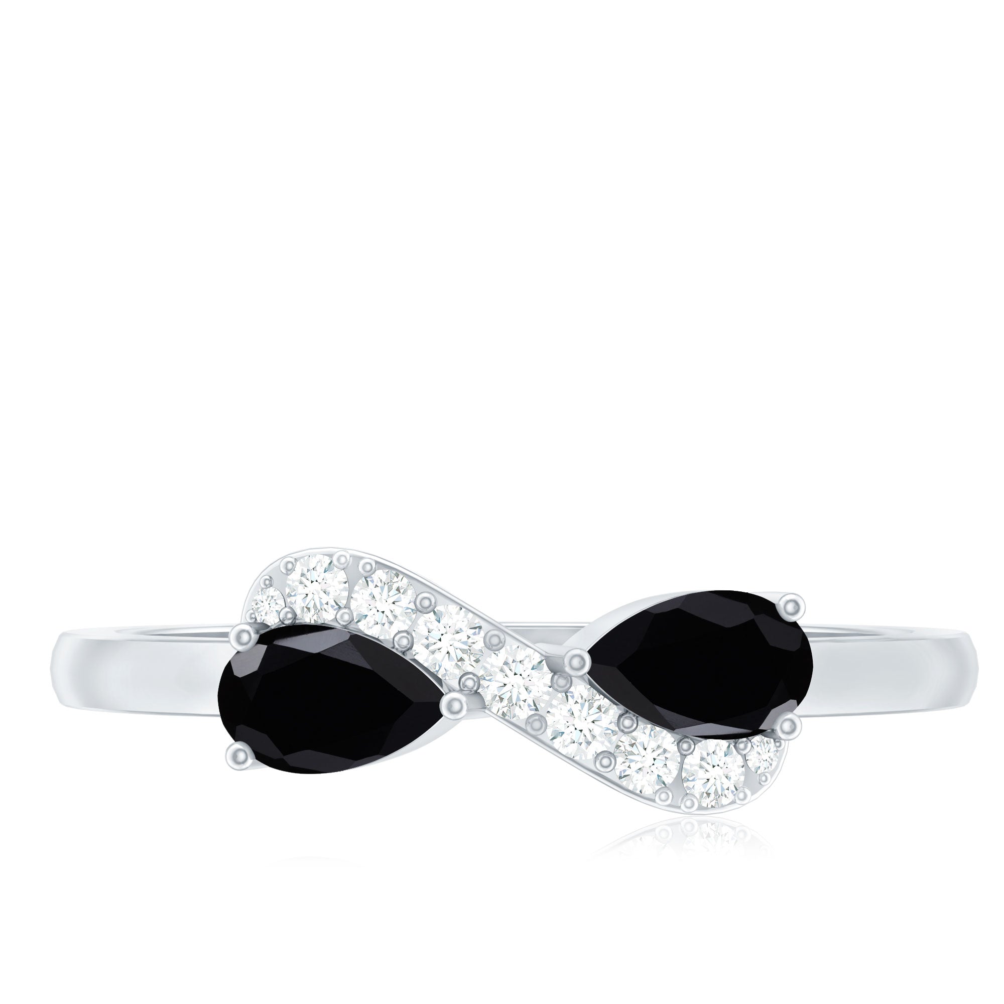 Black Onyx and Diamond Infinity Promise Ring