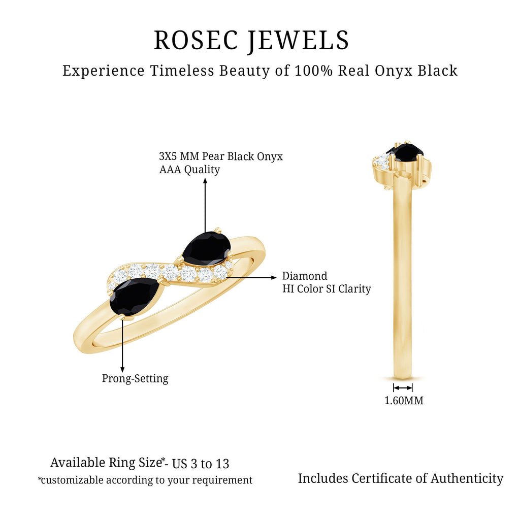 Black Onyx and Diamond Infinity Promise Ring