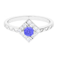 3/4 CT Minimal Tanzanite and Diamond Ring