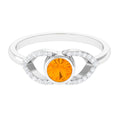 3/4 Ct Fire Opal and Diamond Split Shank Engagement Ring