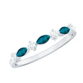 Marquise London Blue Topaz Stackable Eternity Band with Diamond