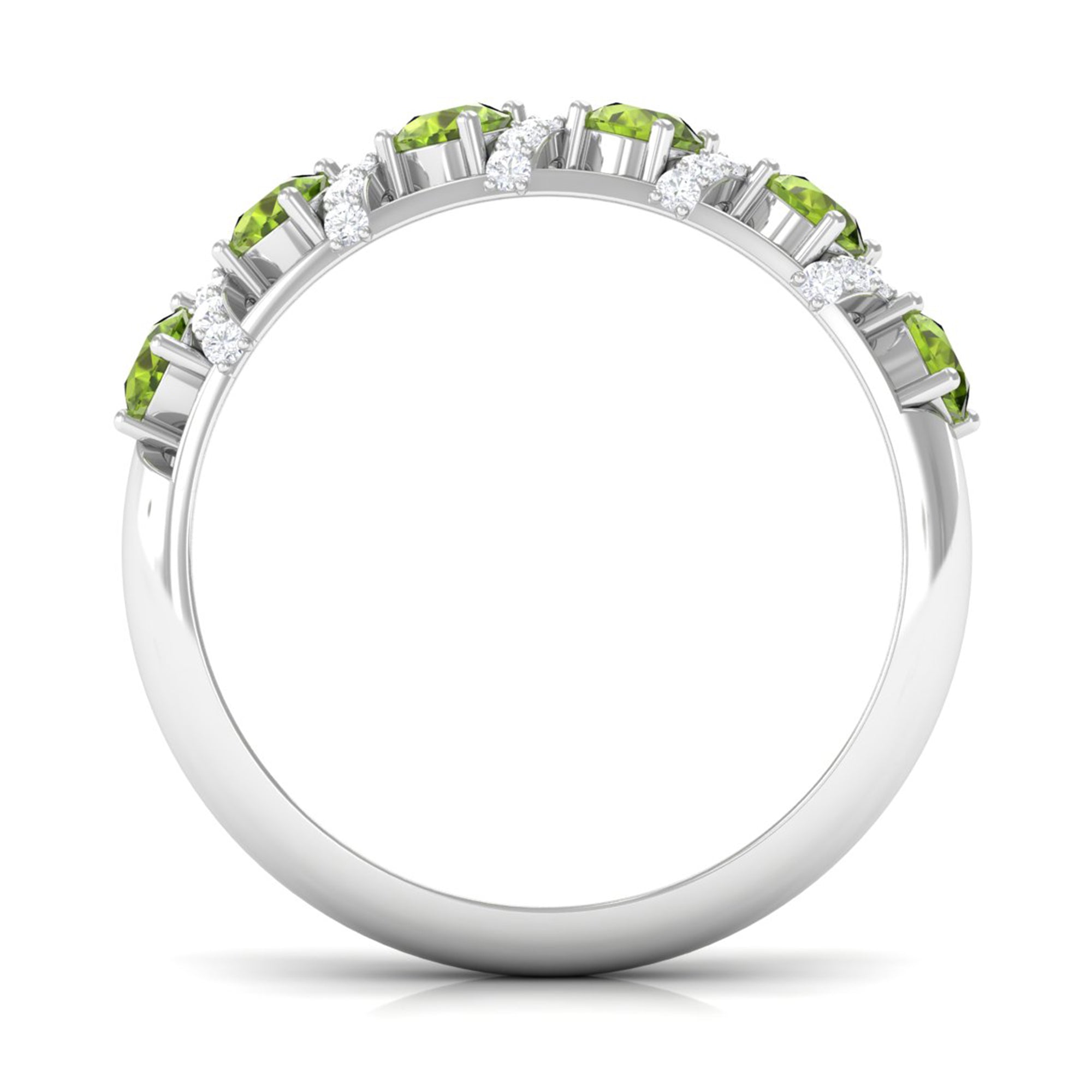 Designer Anniversary Ring with Peridot and Diamond