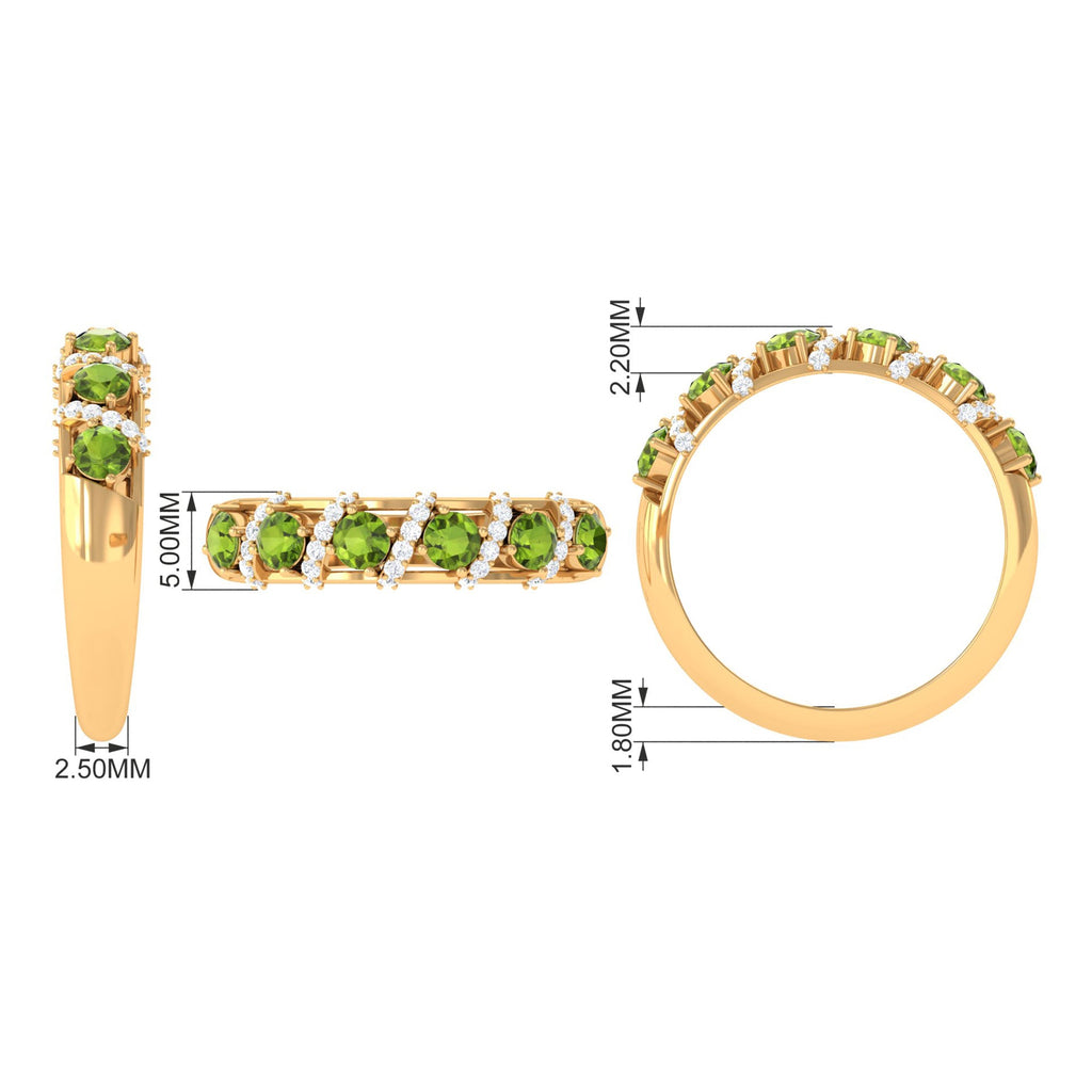 Designer Anniversary Ring with Peridot and Diamond