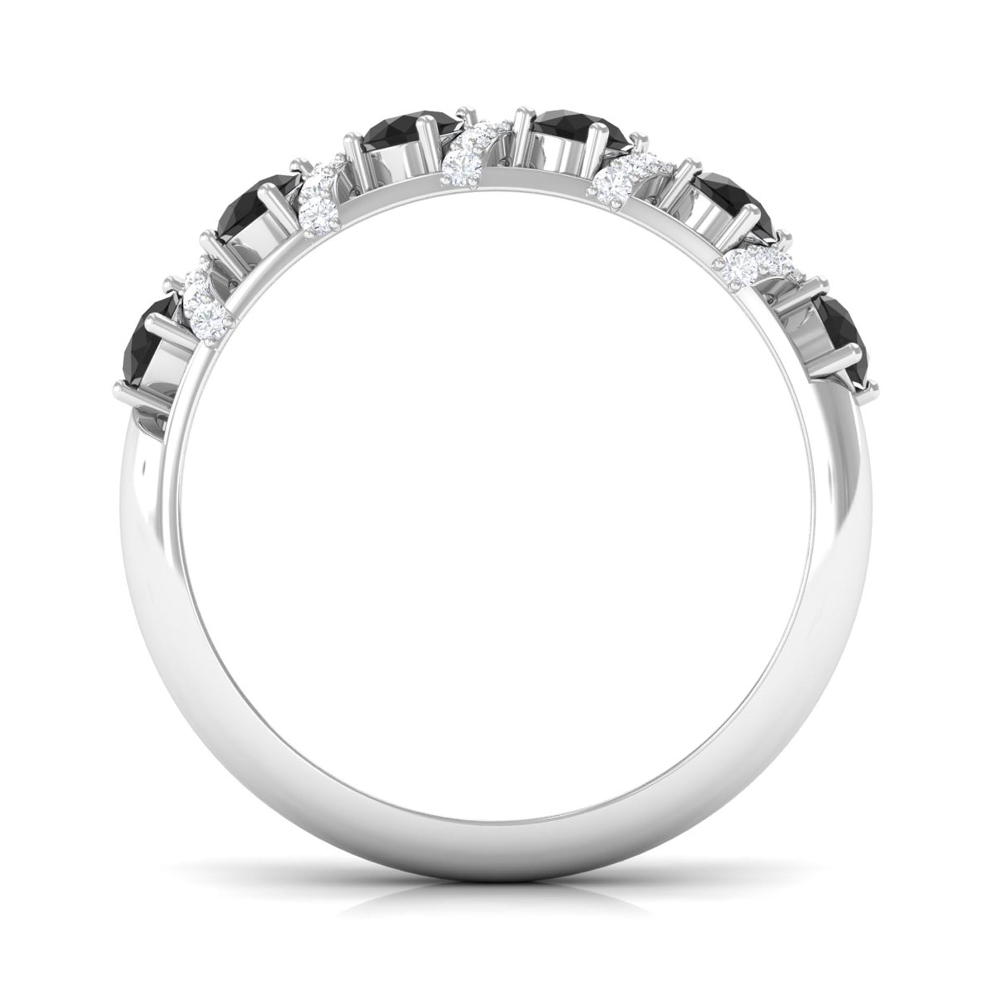 Black Spinel Designer Anniversary Band with Diamond