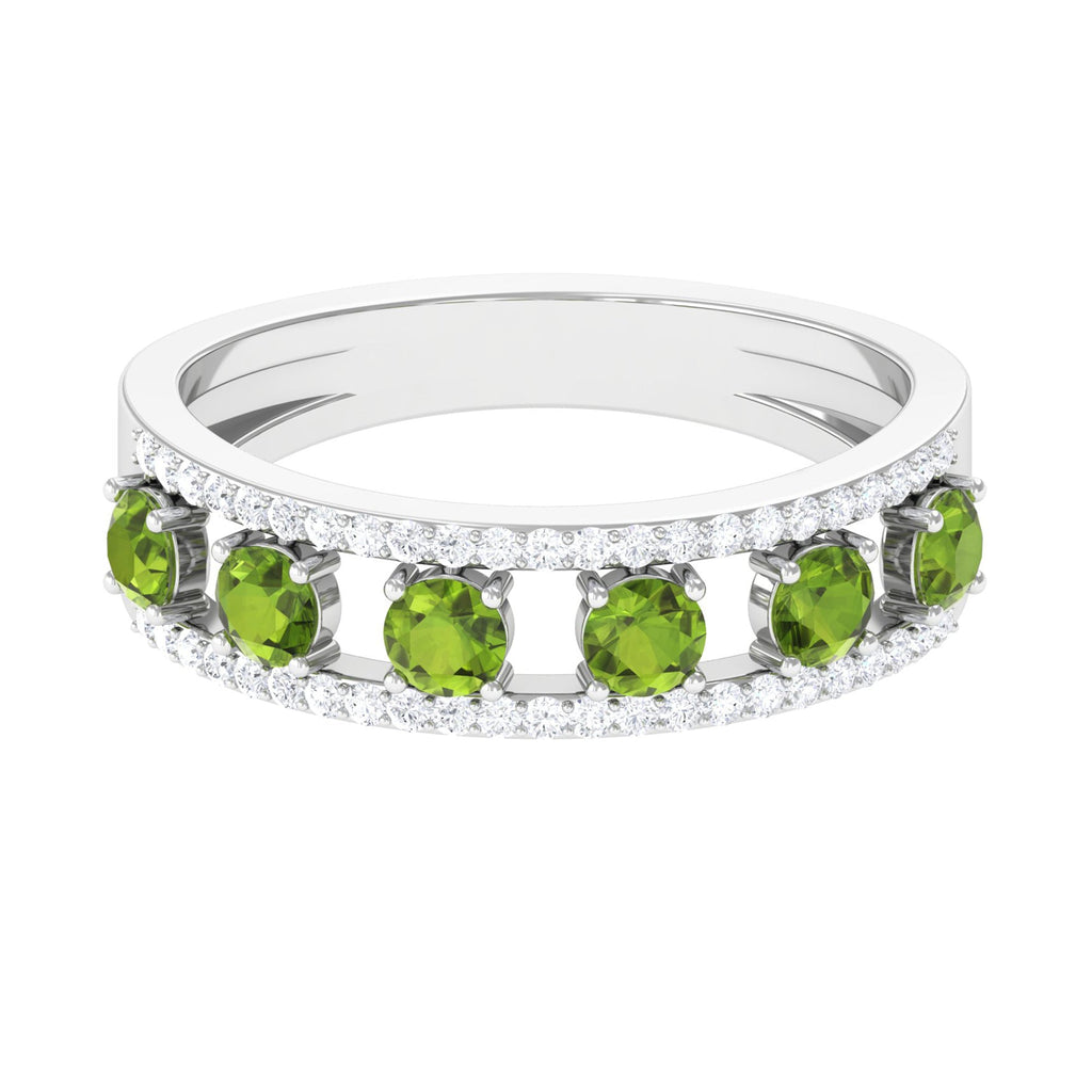 Peridot Anniversary Ring with Diamond