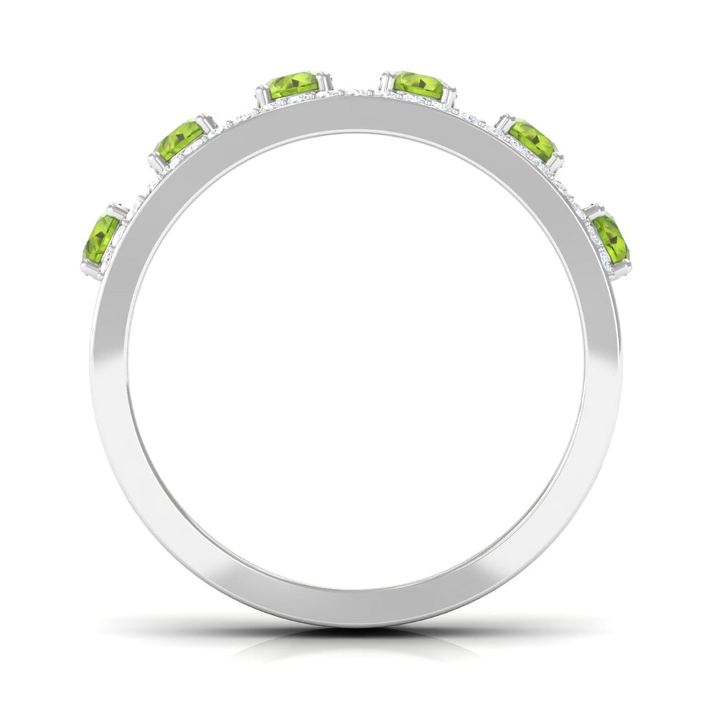 Peridot Anniversary Ring with Diamond