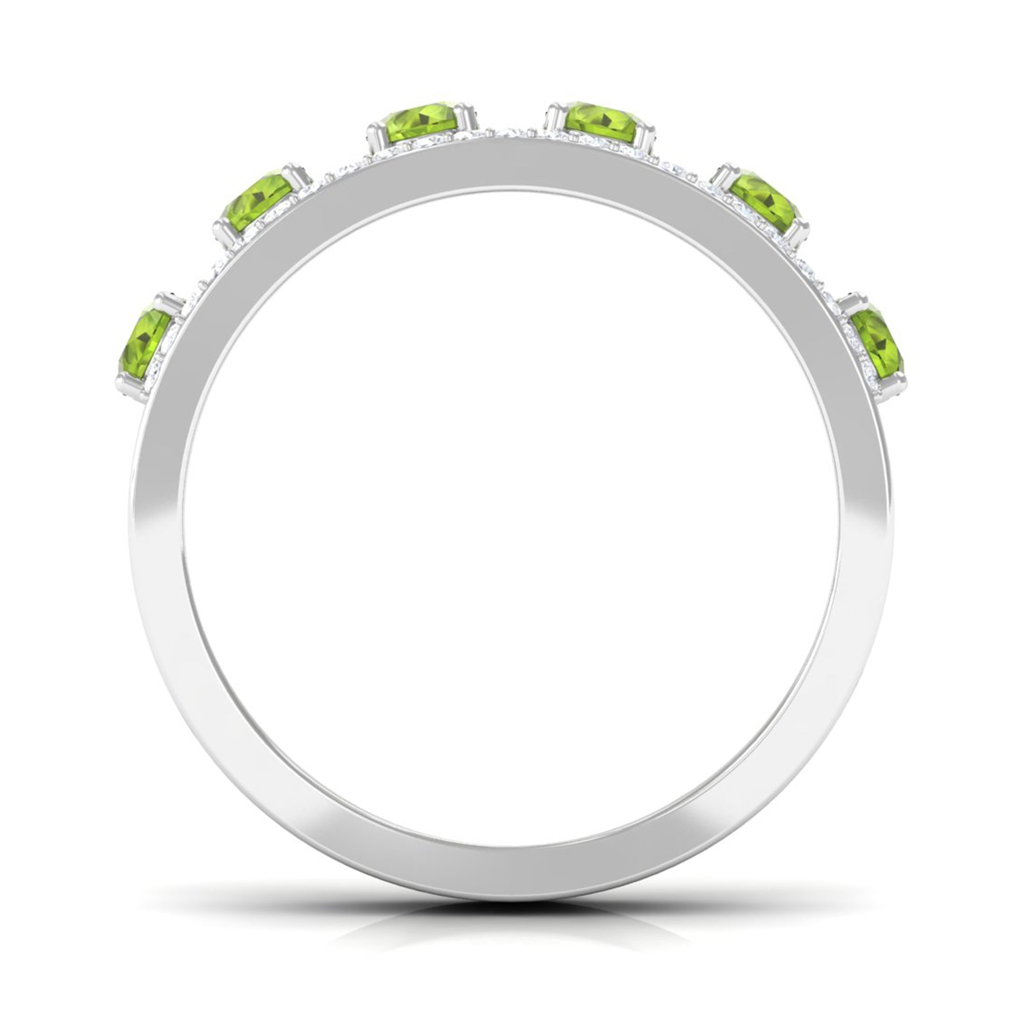 Peridot Anniversary Ring with Diamond