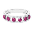 Pink Tourmaline Anniversary Ring with Diamond
