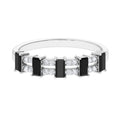 3/4 CT Black Spinel and Diamond Wide Band Ring