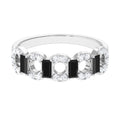 1 CT Black Spinel and Diamond Half Eternity Ring