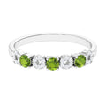 Peridot and Diamond Semi Eternity Ring