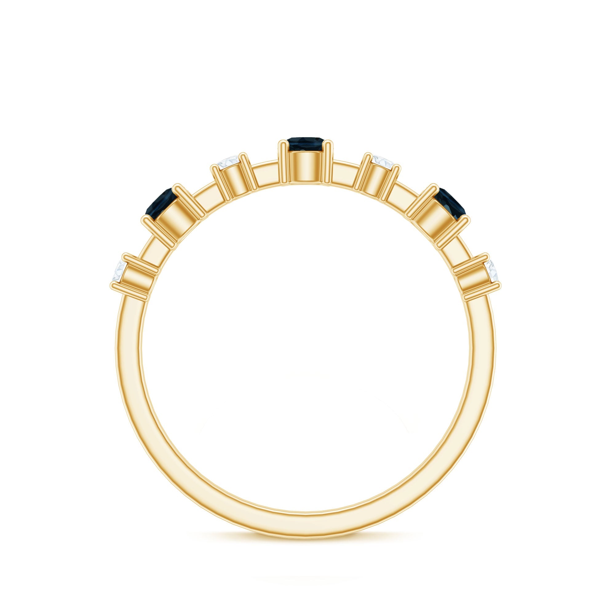 London Blue Topaz Wedding Eternity Band with Diamond