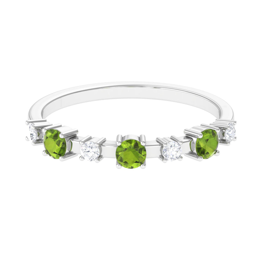 Half Eternity Ring with Peridot and Diamond