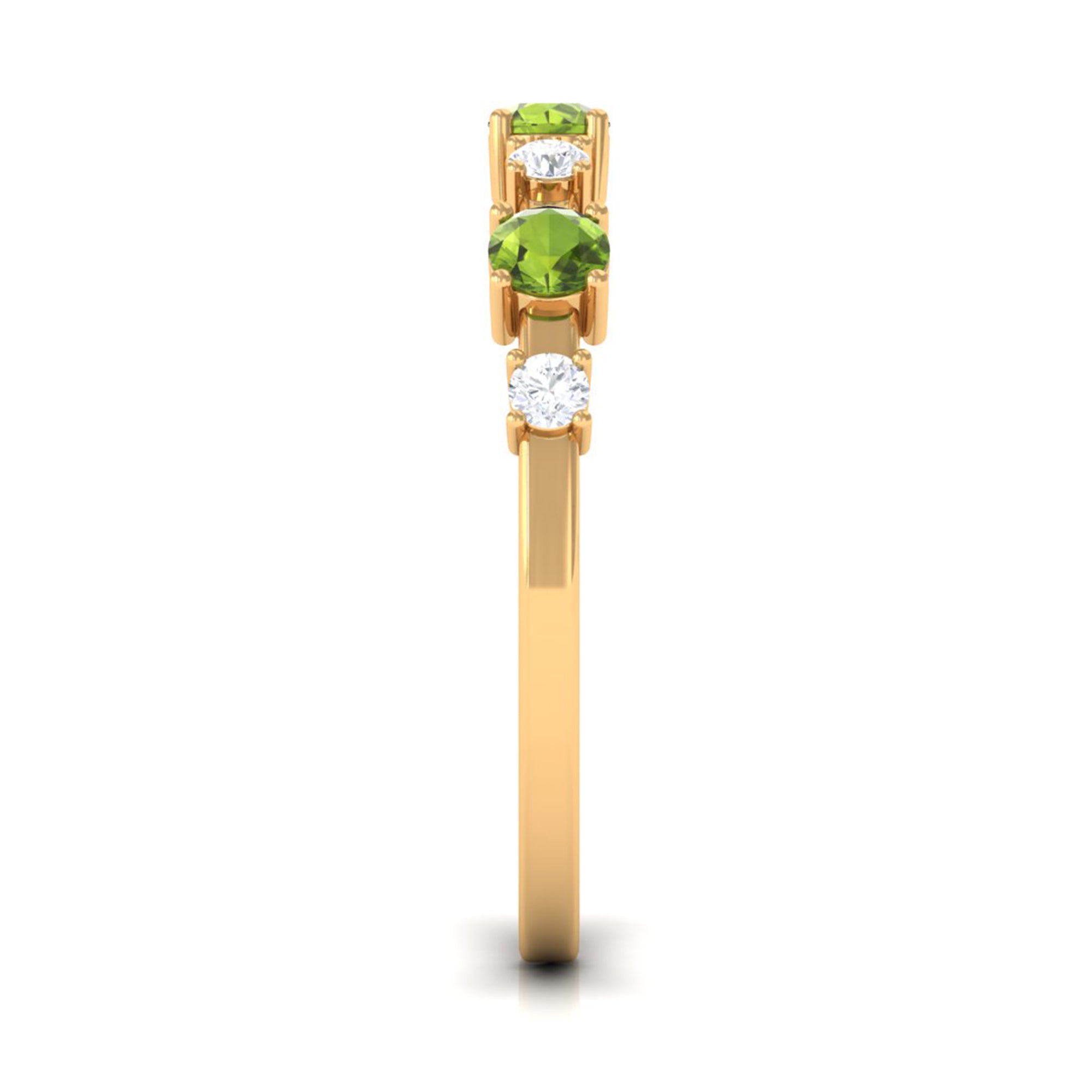 Half Eternity Ring with Peridot and Diamond
