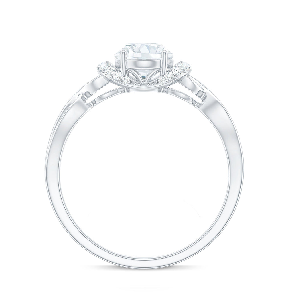 Oval Shape Moissanite Engagement Ring With Certificate