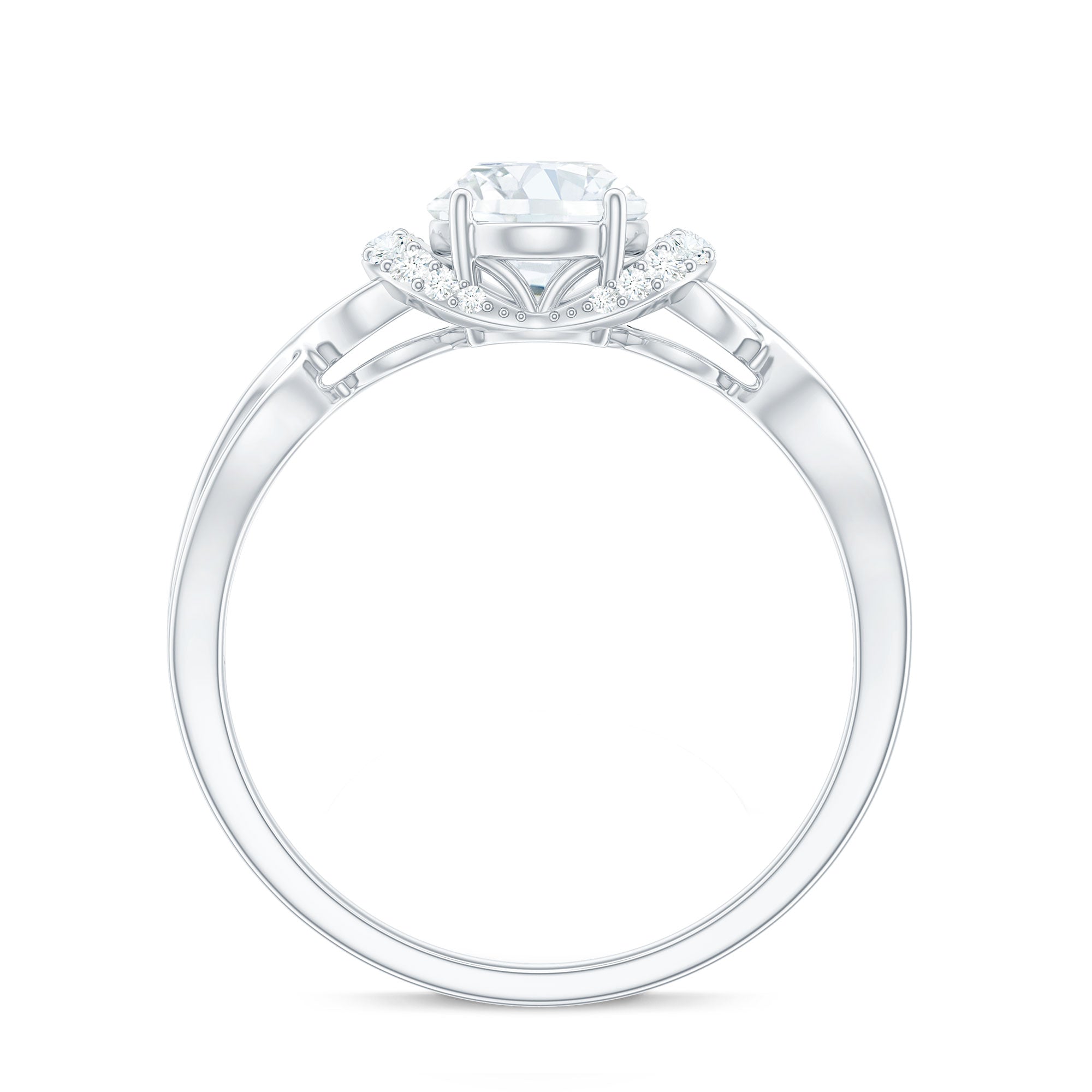 Oval Shape Moissanite Engagement Ring With Certificate