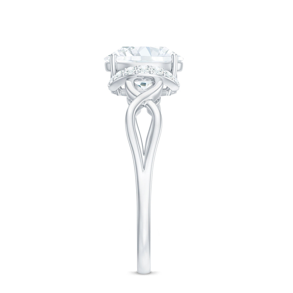 Oval Shape Moissanite Engagement Ring With Certificate