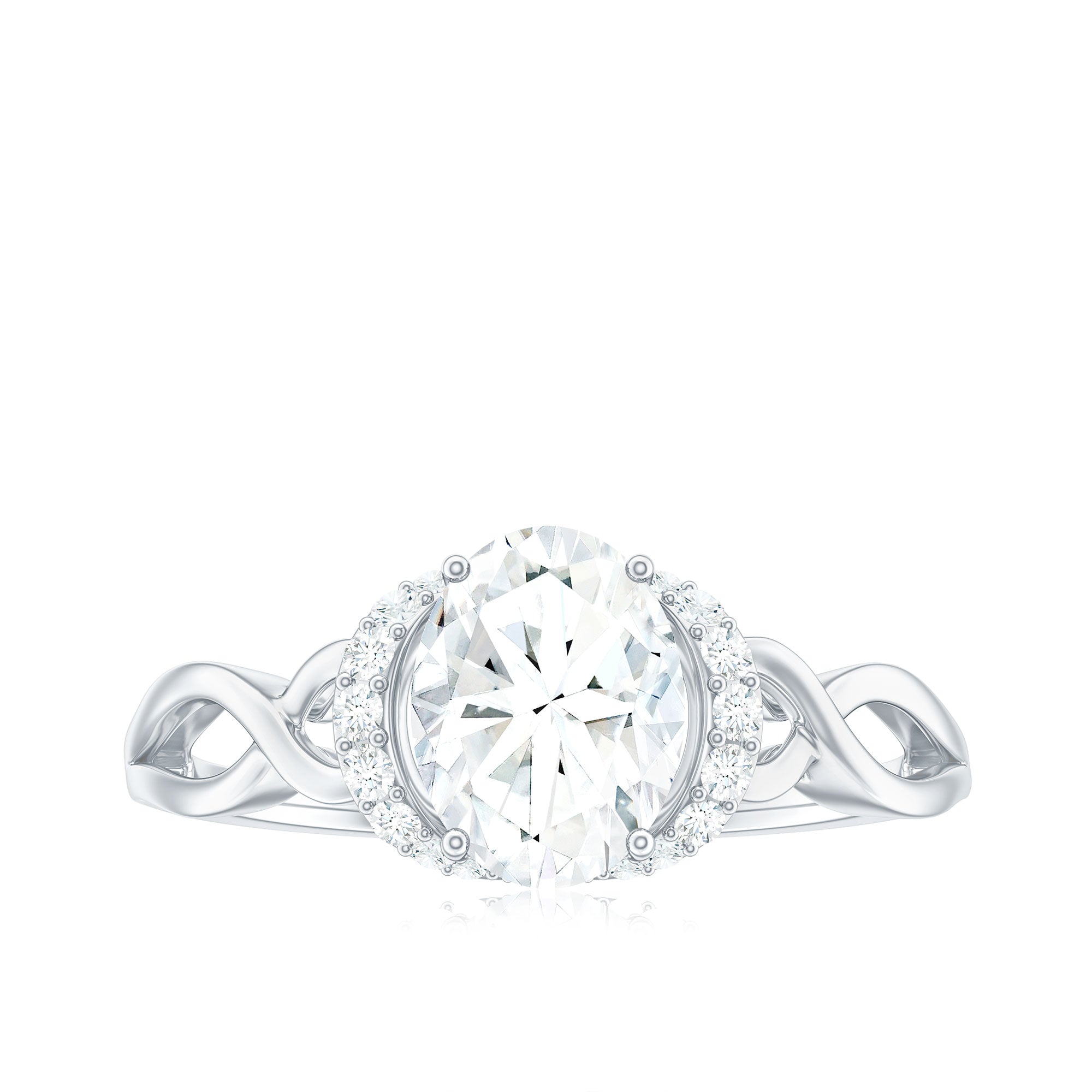 Oval Shape Moissanite Engagement Ring With Certificate